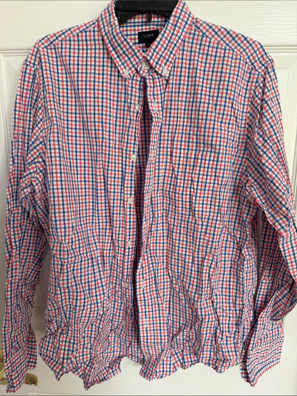J. Crew Red and Blue Check Button-Down Shirt